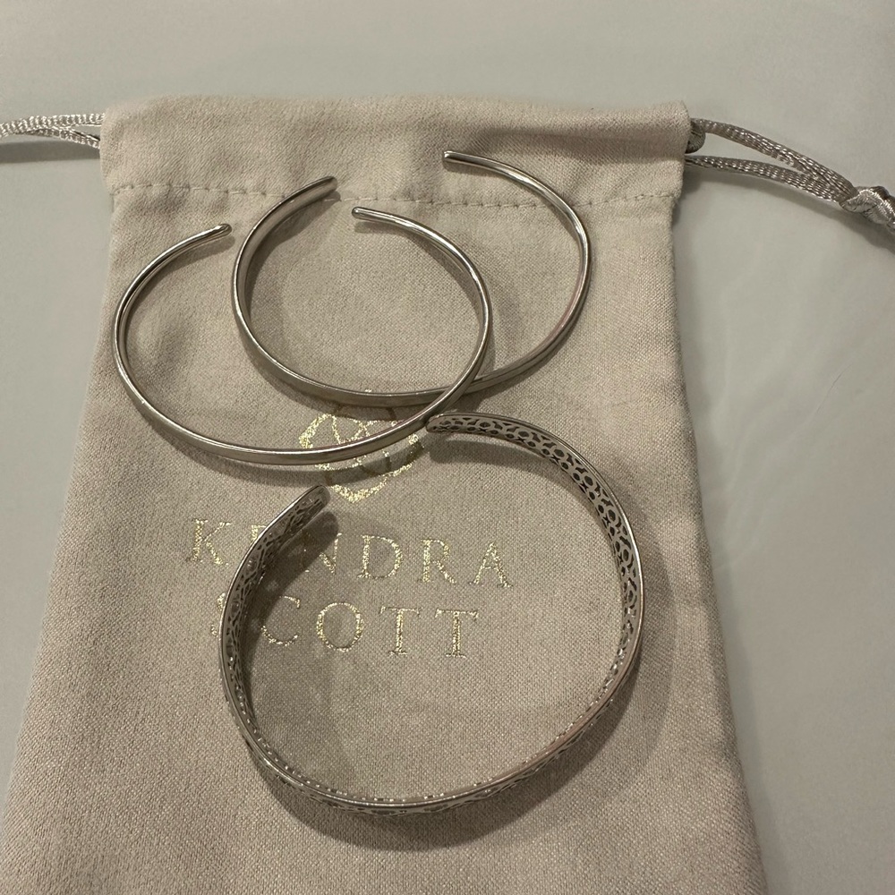 Kendra Scott Silver Cuff Bracelet Set of 3